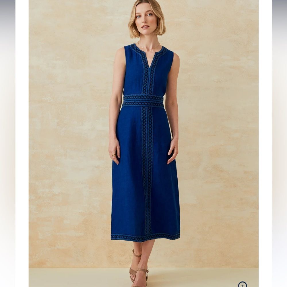 Elegant Blue Sleeveless Dress